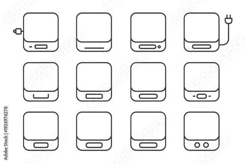 Icon form smooth clean digital minimal silhouette food vector gadget scale modern