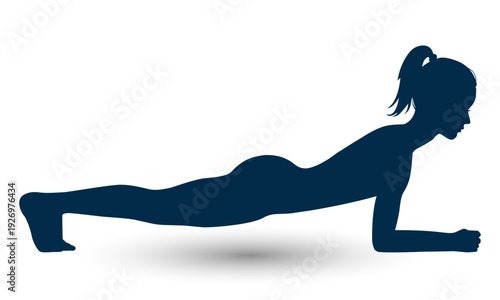  Woman plank position