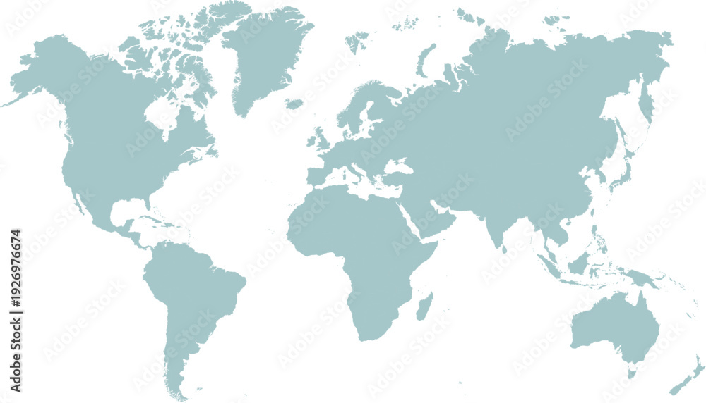 Fototapeta premium World map. Grey modern vector map. Silhouette map.