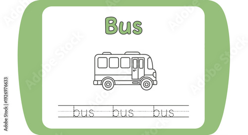 Bus Coloring Page for Kids, Transportation