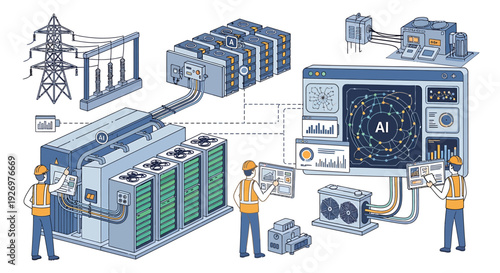 Industrial AI System with Workers and Servers.
