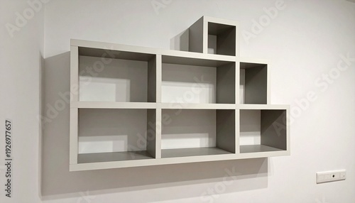 Modern Minimalist Wall Shelf with Asymmetrical Compartments