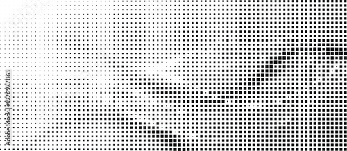 Black and white halftone dot pattern gradient texture, ideal for abstract digital design, with Transparent Background, PNG for versatile creative integration