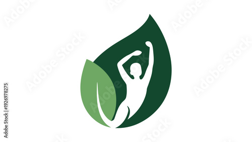 Creative logo design featuring a leaf with a stylized abstract face inside