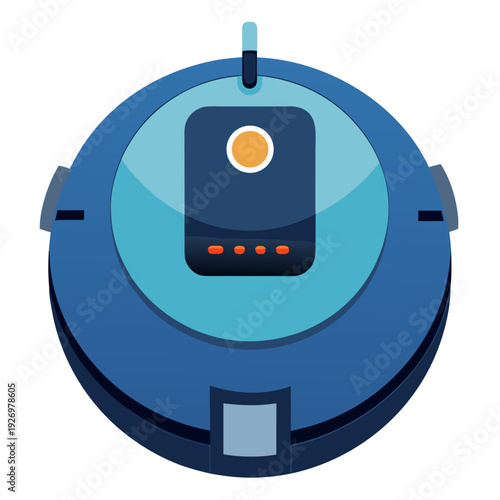 Robot vacuum cleaner isolated on white background vector illustration