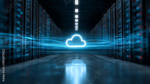 Represents cloud computing, data storage, SaaS platforms, and enterprise IT infrastructure.