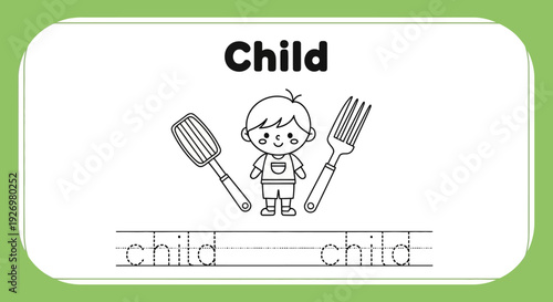 Child tracing practice worksheet for kids