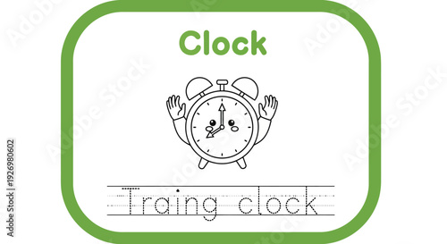 Clock training worksheet for kids, time learning