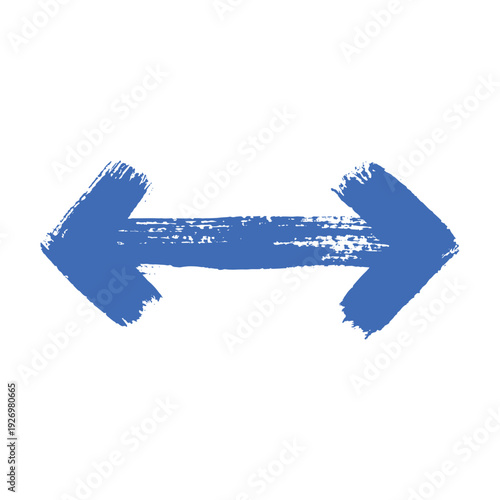 Scroll arrow vector symbol. Grunge double headed horizontal icon