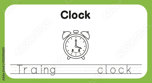 Clock training worksheet for kids. Time learning activity.