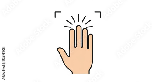 Hand gesture showing touch interaction with digital interface, concept of technology.