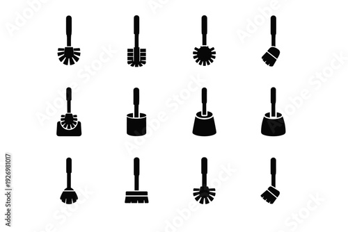 Image bathroom cleaning icon hygiene modern simple shape utility clean generation vector