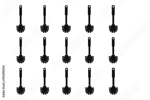 Brush cleaner toilet icon plastic vector hygiene tool durable accessory icons standard