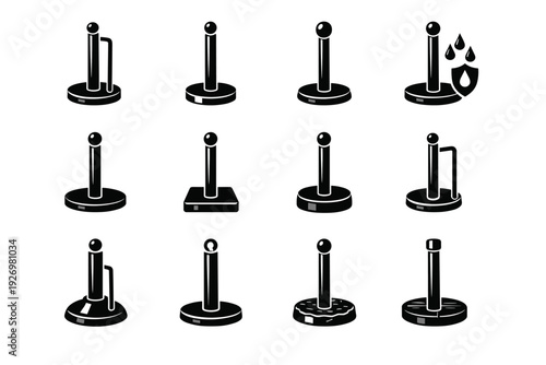 Image plastic construction simple holder icon kitchen materials vector stainless wooden steel