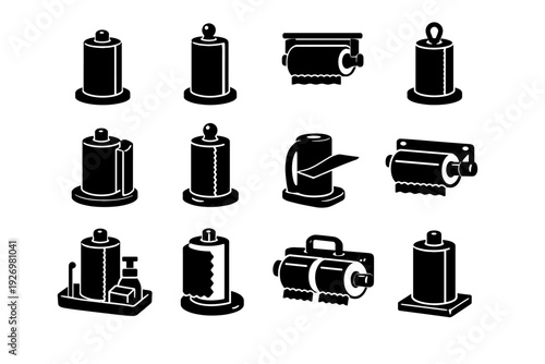 Organization set efficiency symbols icon image aid simple generation kitchen tidy vector