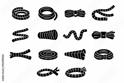 Vector simple generation wrap modern icon cord flexible adjustable image shape spiral