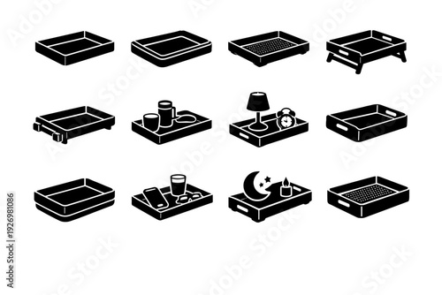 Protective vector icon stable tray simple functional edges safety border bedside generation