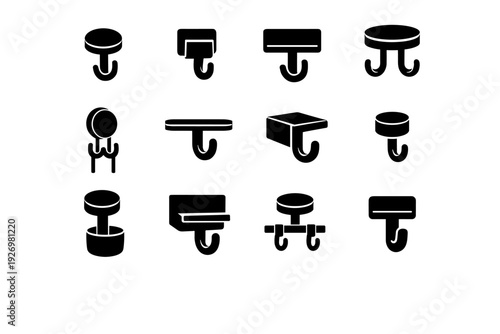 Vector whiteboard hook simple magnet solution magnetic functional hanger office hooks icon