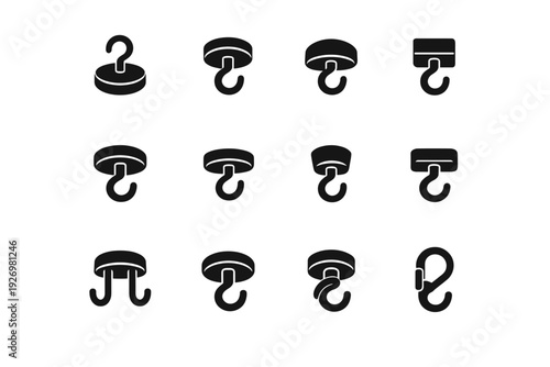 Hook generation symbol interior image form balance simple icon vector styling refined