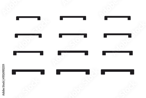 Furniture bar cabinet icon pull drawer hardware vector contemporary handle sleek minimal