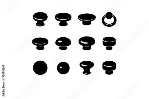 Drawer icon design hardware piece knob small vector grip icons pull dot