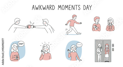 Cartoon Characters Experiencing Awkward Moments.