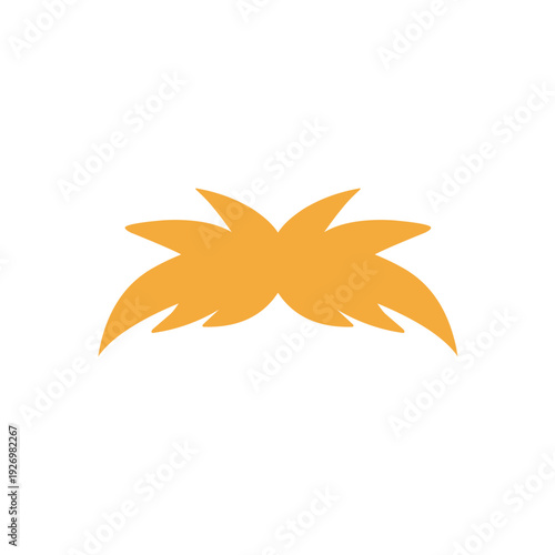 Mustache yellow hand drawn. Mustache male face hair different styles