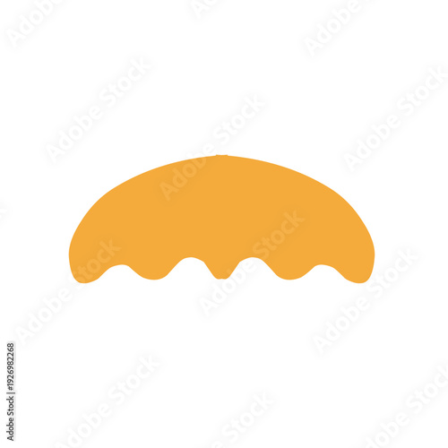 Mustache yellow hand drawn. Mustache male face hair different styles