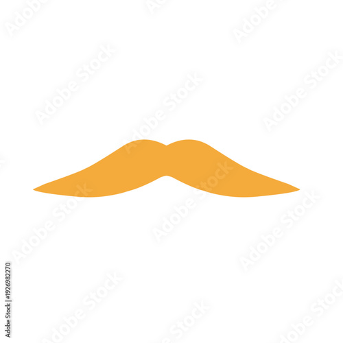 Mustache yellow hand drawn. Mustache male face hair different styles
