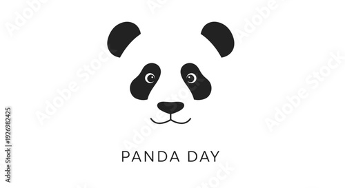 Panda Face Illustration with Panda Day Text.