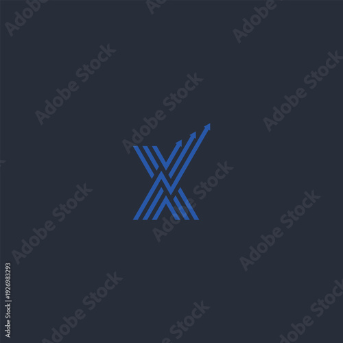 Abstract blue lines forming a stylized letter X on dark background.