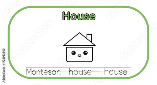 Cute House Illustration for Kids Learning