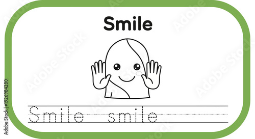 Cute smile tracing worksheet for kids learning