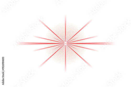Radiating Circle Strokes with Party Laser Lights – Vector Illustration for Dance, Club, and Music Event Background