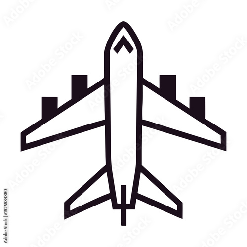 Modern Airplane Icon Set – Minimal Aircraft Silhouette Vector Collection for Travel and Aviation Design