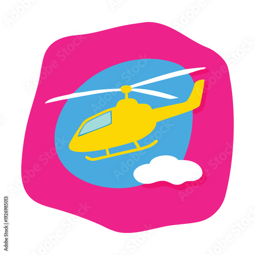 Colorful Helicopter Icon Set – Modern Flat Vector Illustration Collection