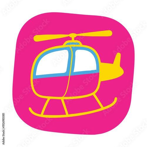 Colorful Helicopter Icon Set – Modern Flat Vector Illustration Collection