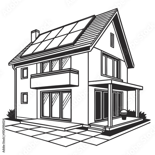 A house with solar panels on the roof