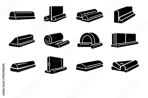 Vector construction insulation draft stopper longevity concept build seal door icon marker