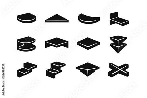 Sharp curved icon contemporary rounded simple generation image proportions edge vector shelf