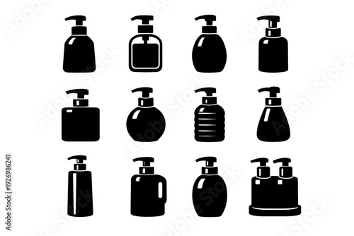 Generation pump dispenser neutral image simple solid reliable icon soap material bathroom