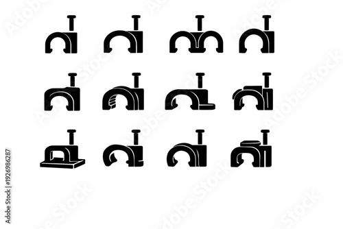 Wiring tool clip vector holder design wall utility cable icon durability