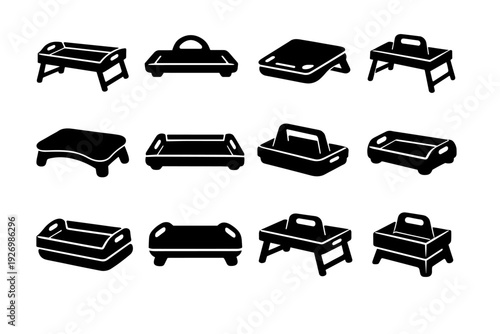 Aid serving simple image form generation solid tool tray icon practical vector