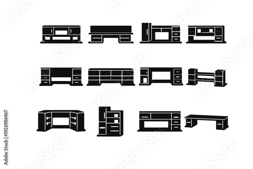 Image workspace solution desk office modern simple upgrade helper aid icon vector
