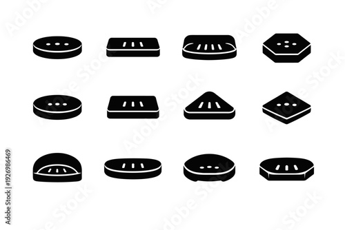 Vector form clean holder proportions bathroom icon refined geometry generation simple image