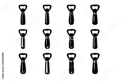 Generation simple opener icon image shapes utility material vector solid symbol design