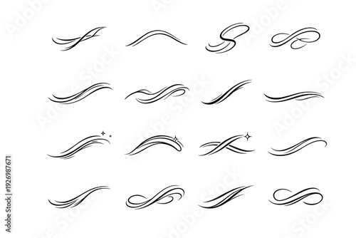 Vector icons casual polished trace outline linework satin icon dash playful silk