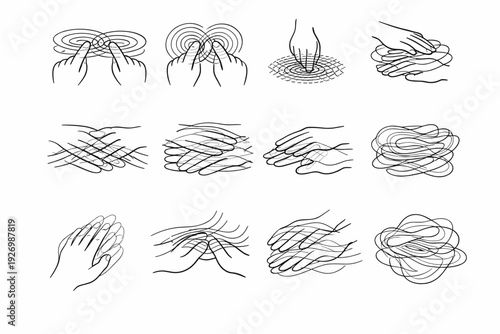 Vector image contact shroud layers stack lines overlapping icon generation subtle simple