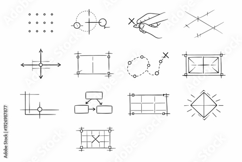 Marks icon vector pattern reference markers simple dots image hush cues guide