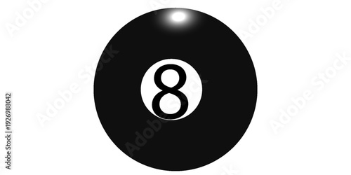 Lotto ball 8. Gambling, graphic elements for website. Yellow ball with number seven. Sphere with shadow, interface elements for games, poster or banner. Realistic isometric vector illustration